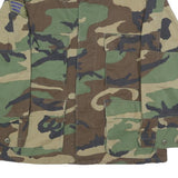 Mens Green & Brown Camouflage Cotton Blend Casual Jacket M Button Closure