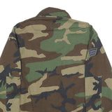 Mens Green & Brown Camouflage Cotton Blend Casual Jacket M Button Closure