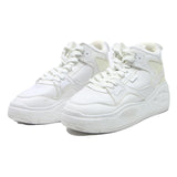 BUFFALO Womens Platform High Top Trainers Leather White UK 5 Chunky Casual