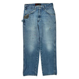 Wrangler Double Knee Carpenter Jeans - 32W 30L Blue Denim