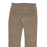 DICKIES Mens Cotton Blend Beige Regular Fit Straight Leg Trousers W36 L31