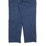 DICKIES Mens Cotton Blend Navy Regular Straight Trousers W36 L30 Workwear Zip