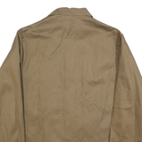 STRINA Mens Brown Cotton Workwear Jacket L Button Plain Classic Casual Style