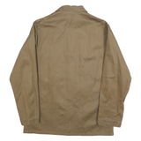 STRINA Mens Brown Cotton Workwear Jacket L Button Plain Classic Casual Style