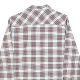 PULL & BEAR Womens White & Red Checked Shirt S Lightweight Cotton Blend Casual