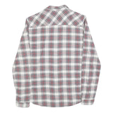 PULL & BEAR Womens White & Red Checked Shirt S Lightweight Cotton Blend Casual