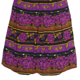 ESSAY Womens Purple Brown Floral Print Cotton Blend Midi Skirt M Stylish