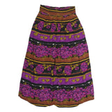 ESSAY Womens Purple Brown Floral Print Cotton Blend Midi Skirt M Stylish