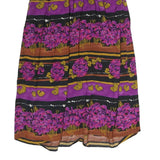 ESSAY Womens Purple Brown Floral Print Cotton Blend Midi Skirt M Stylish
