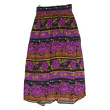 ESSAY Womens Purple Brown Floral Print Cotton Blend Midi Skirt M Stylish