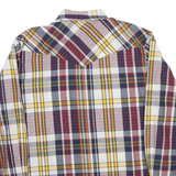 WRANGLER Mens White & Yellow Plaid Shirt M Classic Cotton Blend Long Sleeve