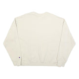 CHAMPION Womens Cream Cotton Blend Crew Neck XL Logo Sweatshirt