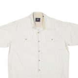 WRANGLER Mens White Short Sleeve Shirt M Cotton Blend Casual Summer