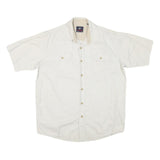 WRANGLER Mens White Short Sleeve Shirt M Cotton Blend Casual Summer