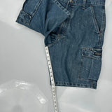 Wrangler Cargo Shorts - 34W 9L Blue Cotton Blend