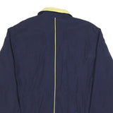 H Womens Navy & Yellow Classic Jacket L Polyester Blend Zip Contrast Collar