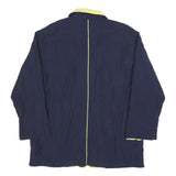 H Womens Navy & Yellow Classic Jacket L Polyester Blend Zip Contrast Collar