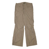 EDDIE BAUER Womens Cotton Blend Beige Relaxed Wide-Leg Trousers W30 L30 Casual