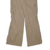 EDDIE BAUER Womens Cotton Blend Beige Relaxed Wide-Leg Trousers W30 L30 Casual