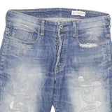 G-STAR Mens Denim Blue Casual Slim Shorts XL W32 Distressed Fade