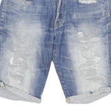 G-STAR Mens Denim Blue Casual Slim Shorts XL W32 Distressed Fade