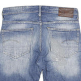 G-STAR Mens Denim Blue Casual Slim Shorts XL W32 Distressed Fade