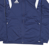 ADIDAS Mens Blue & White Zip Polyester Blend Jacket S Sports Track Top