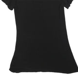 LAURA ASHLEY Womens Black Basic Top Short Sleeve Round Neck UK 10 Polyester