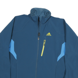 ADIDAS Mens Blue & Light Blue Zip Jacket M Polyester Blend Athleisure Sportswear