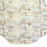 PALERMO Mens Beige & Brown Pattern Shirt L Cotton Blend Long Sleeve