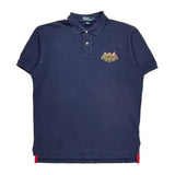 R.L.Y.C. Club Polo By Ralph Lauren Graphic Polo Shirt - Large Navy Cotton