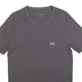 HUGO BOSS Mens Grey Cotton Blend T-Shirt L Short Sleeve Crew Neck Minimal Logo