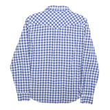 LEVI'S Mens Blue & White Checked Shirt M Western Style Button Long Sleeve