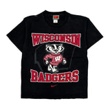 Wisconsin Badgers Nike College T-Shirt - Medium Black Cotton