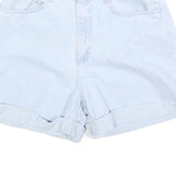 RIDERS Womens Shorts Blue Denim Casual S W28 Roll Hem Relaxed Fit