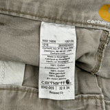 Carhartt Double Knee Cargo Trousers - 33W 34L Khaki Cotton