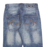 TOM TOMPSON Mens Denim Blue Casual Shorts L W36 Comfortable Cotton Blend