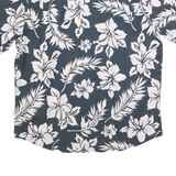 WEATHERPROOF Mens Blue & White Floral Cotton Shirt XL Summer Casual Short Sleeve