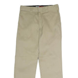 DICKIES Mens Polyester Blend Beige Classic Straight Trousers W34 L32 Workwear