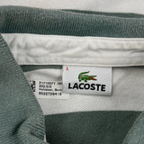 Lacoste Striped Rugby Shirt - Large Green Cotton