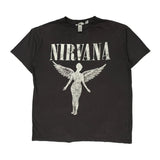 H&M Band T-Shirt - Medium Black Cotton