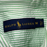 Ralph Lauren Striped Short Sleeve Shirt - Medium Green Cotton