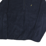 NAUTICA Mens Navy & Yellow Patterned Jumper 1/4 Zip Polyester XL Casual Pullover