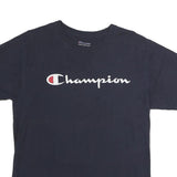 CHAMPION Mens Navy Blue Logo Graphic T-Shirt M Short Sleeve Crew Neck Cotton