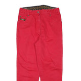 Womens Red Relaxed Jeans Cotton Blend W31 L26 Zip Pocket Detail