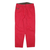 Womens Red Relaxed Jeans Cotton Blend W31 L26 Zip Pocket Detail