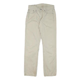 LEVI'S Mens Beige Cotton Blend Regular Straight Trousers W28 L28 Casual Zip