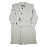 EB COMPANY Mens Cream Classic Trench Jacket L Cotton Blend Double Breasted