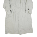 EB COMPANY Mens Cream Classic Trench Jacket L Cotton Blend Double Breasted
