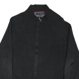 TOMMY HILFIGER Mens Black Heavy Knit Zip Up Jumper Crew Neck XL Cotton Blend